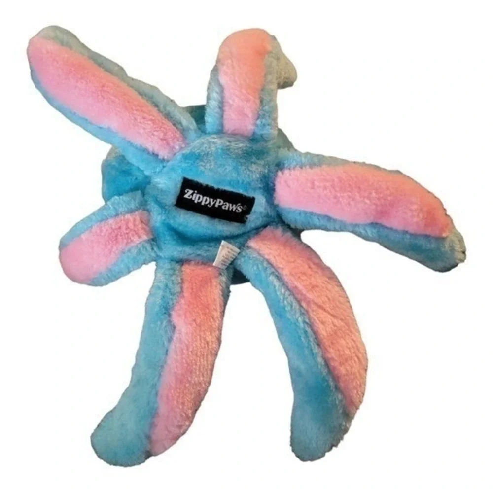 ZippyPaws Oscar The Octopus Dog Toy Blue Pink Squeaky Plush 11